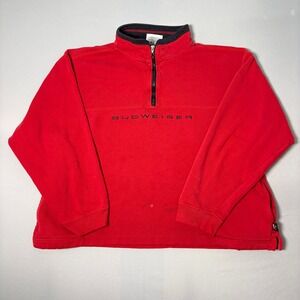 Vintage Chase Authentics Budweiser Dale Earnhardt Jr Red Quarter Zip Pullover XL
